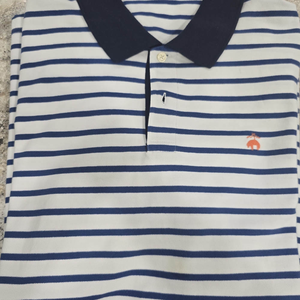 Brooks Brothers Blue and White Striped Polo
